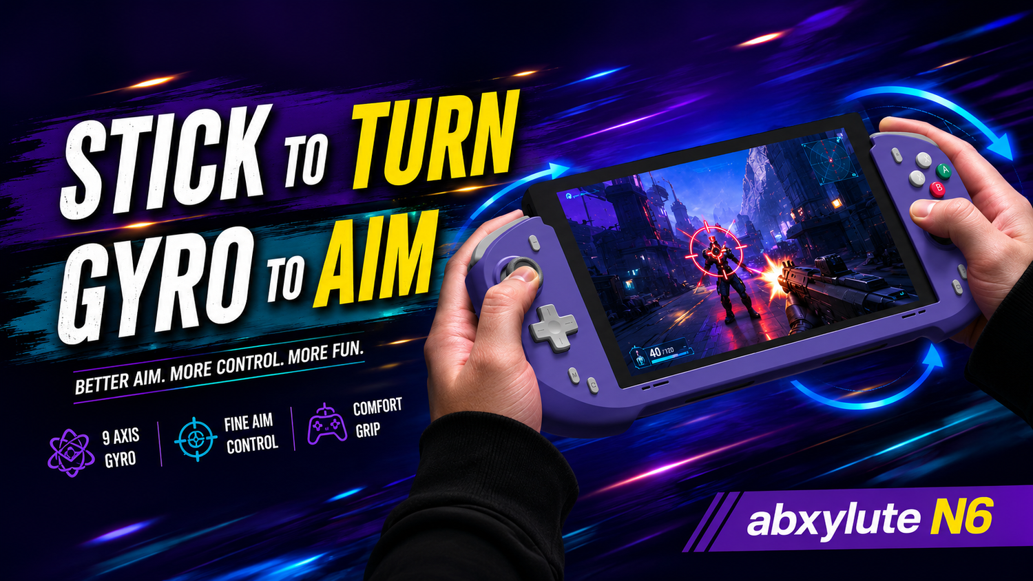 abxylute N6 gyro aiming controller for Switch 2 handheld play