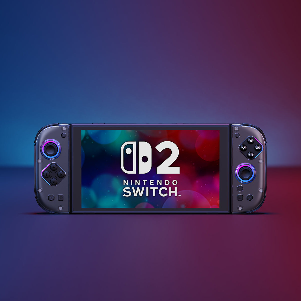 J8 Joy-Con controller set on Switch 2, dark blue with purple accents