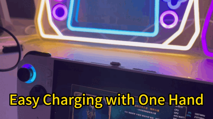 ROG Ally Fast Charging Set – 65W GaN Charger + 100W Magnetic USB‑C Cable (180° Rotatable)