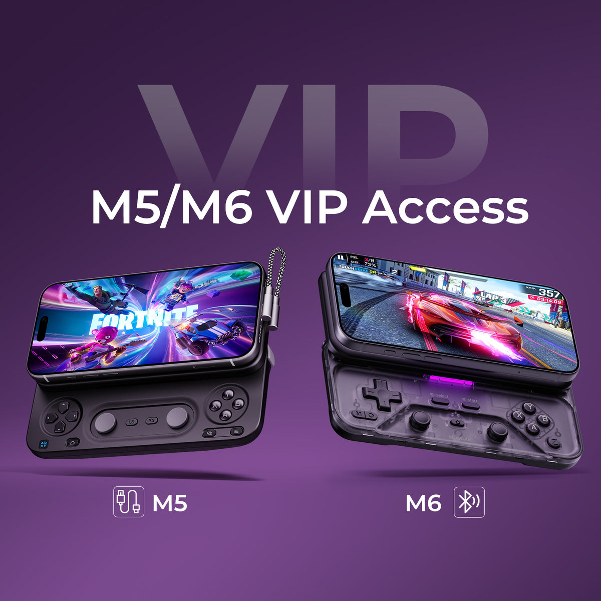 Handheld gaming controller with dual phone mounts and wrist strap